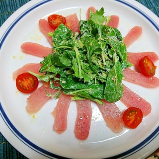 びんちょう鮪の胡麻だれカルパッチョ